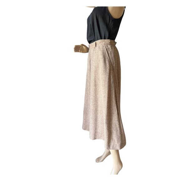 American Vintage Cottage Tailor Wool Pleated Tweed Boucle skirt pockets size XS - Picture 5 of 12